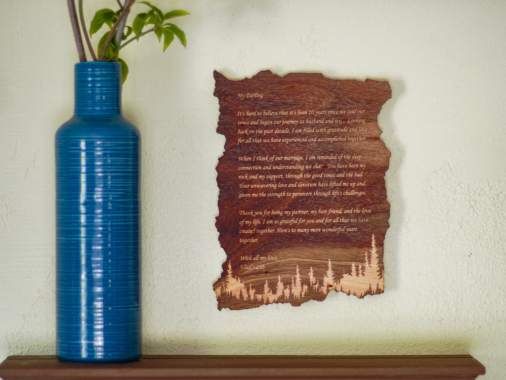 Custom Wall Decor | Engraved Personalized Poem - Unique Handcrafted Keepsake, Perfect for Gifting and Home Décor