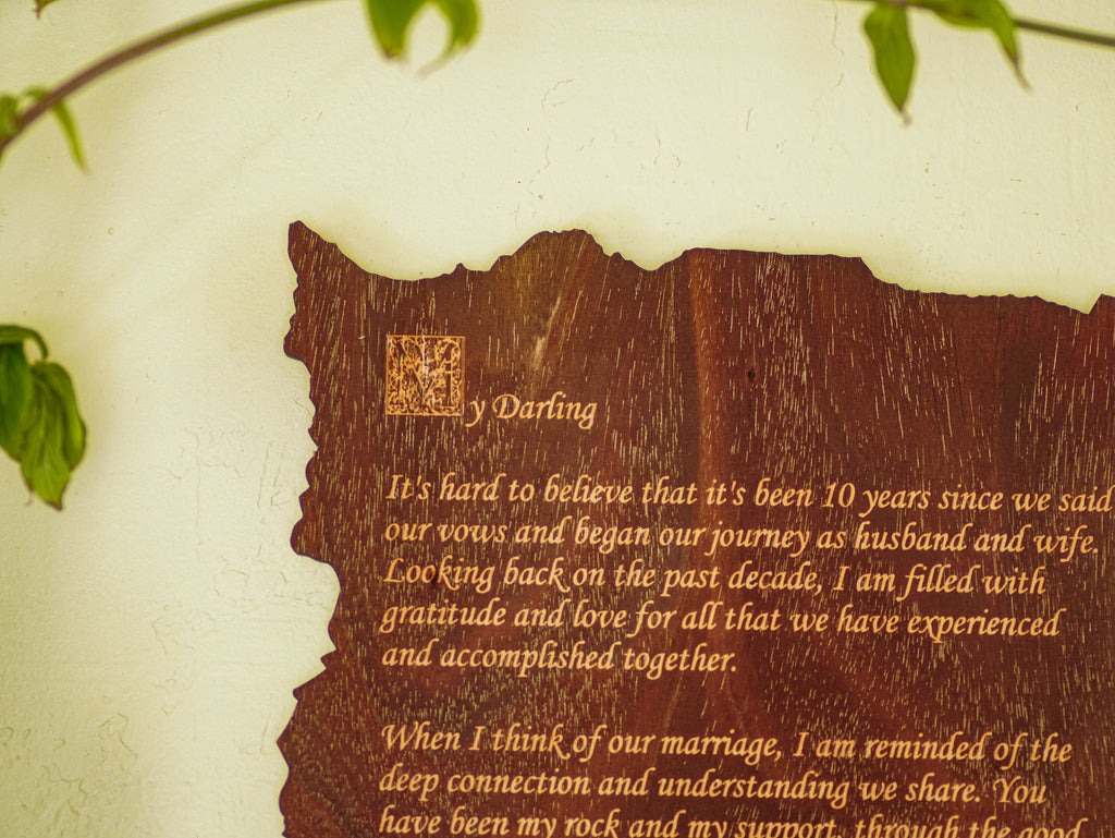 Custom Wall Decor | Engraved Personalized Poem - Unique Handcrafted Keepsake, Perfect for Gifting and Home Décor