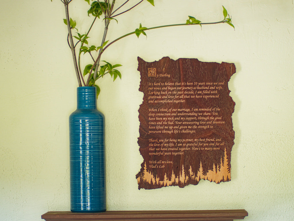 Custom Wall Decor | Engraved Personalized Poem - Unique Handcrafted Keepsake, Perfect for Gifting and Home Décor