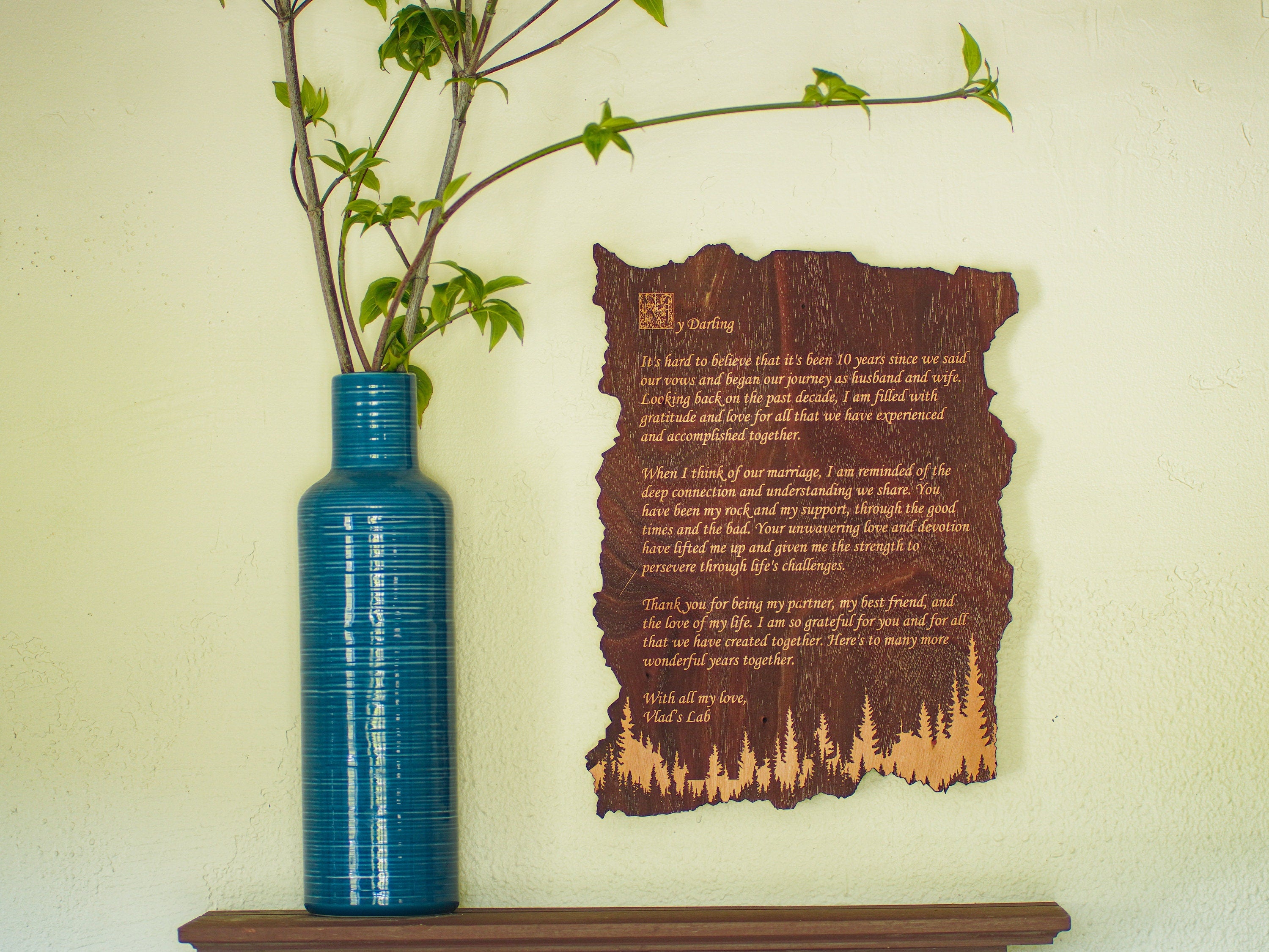 Custom Wall Decor | Engraved Personalized Poem - Unique Handcrafted Keepsake, Perfect for Gifting and Home Décor