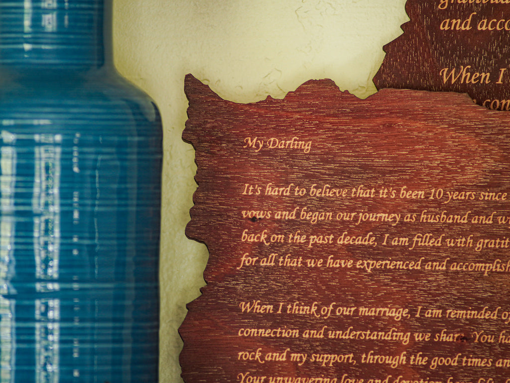 Custom Wall Decor | Engraved Personalized Poem - Unique Handcrafted Keepsake, Perfect for Gifting and Home Décor