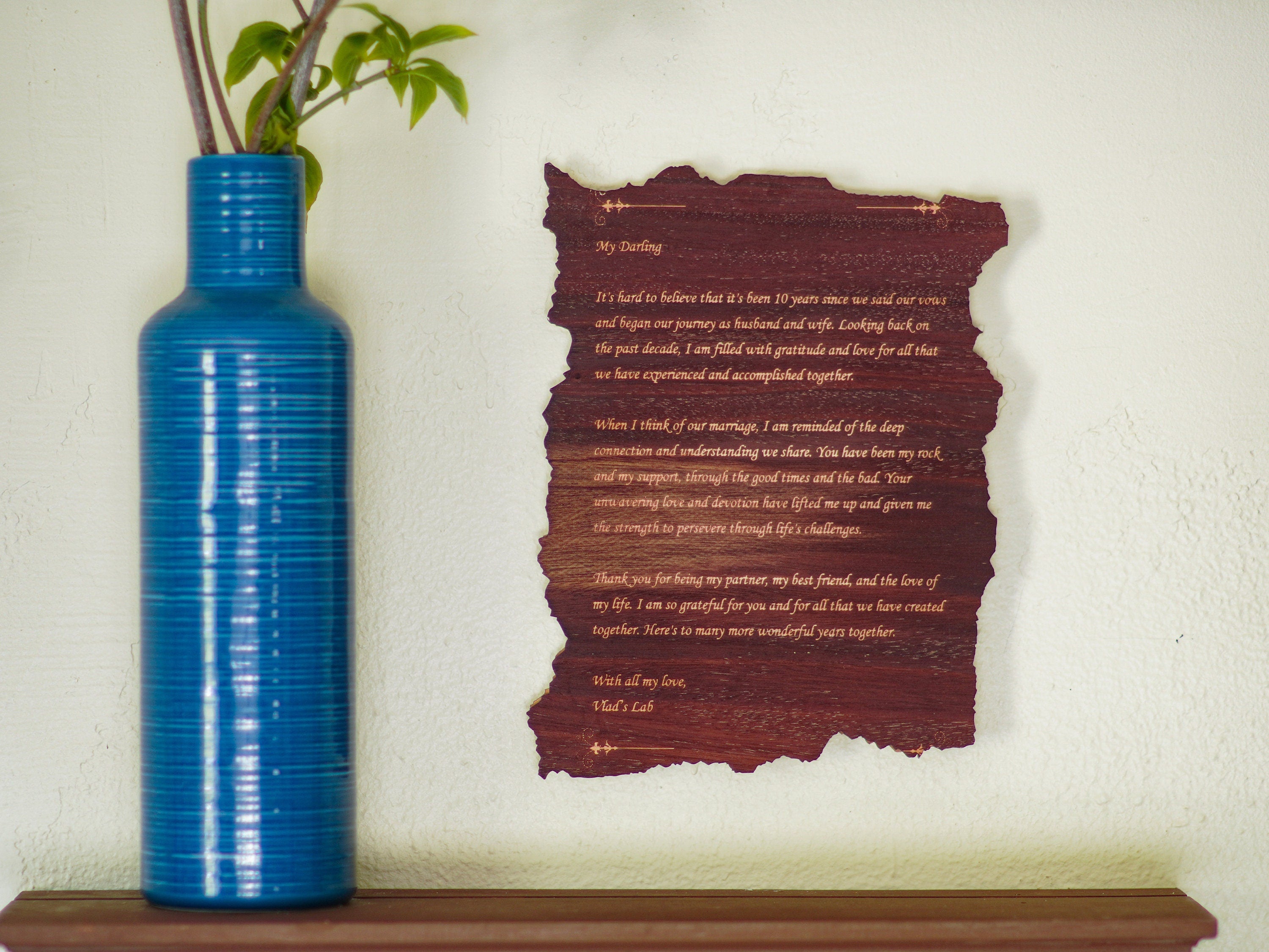 Luxury Custom Engraved Wooden Wall Plaque | Personalized Christmas Gift for Loved Ones