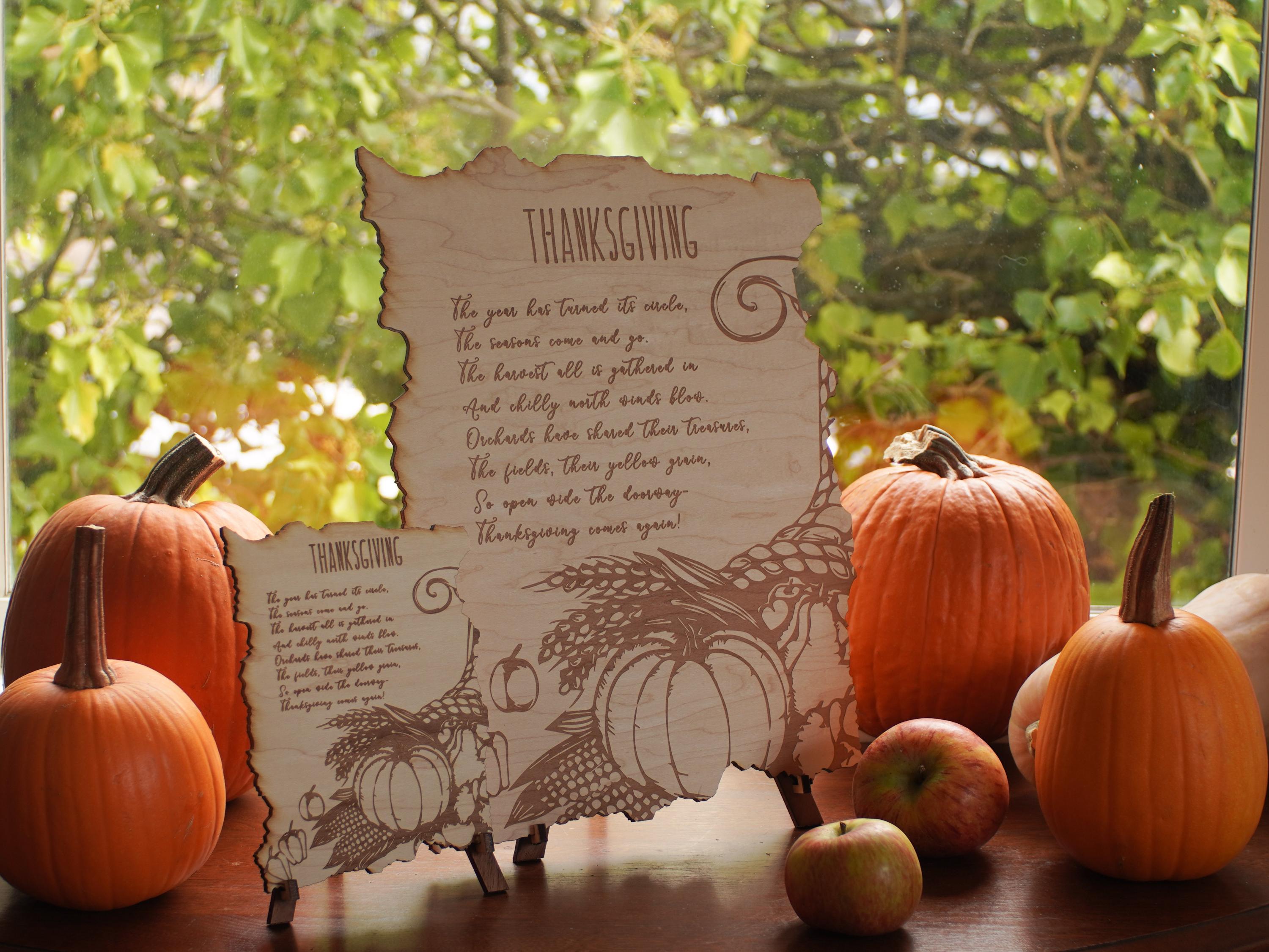 Engraved Thanksgiving Custom Blessing - or personalized Letter