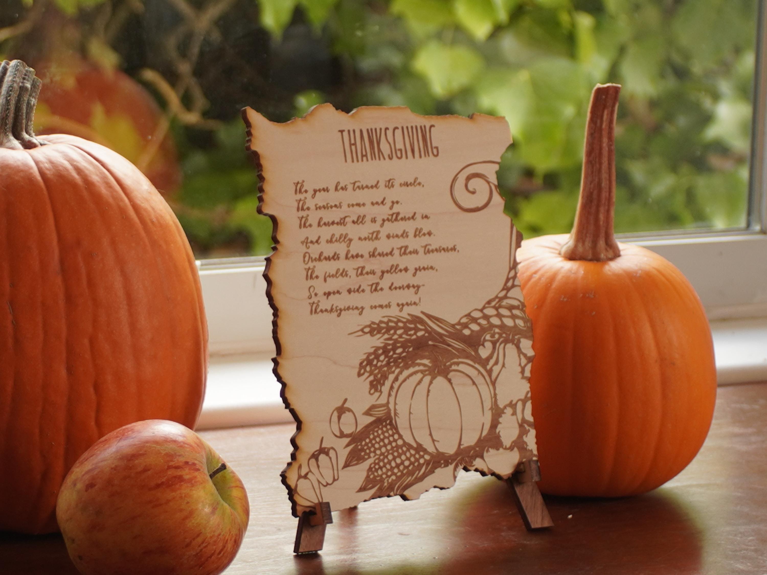 Engraved Thanksgiving Custom Blessing - or personalized Letter