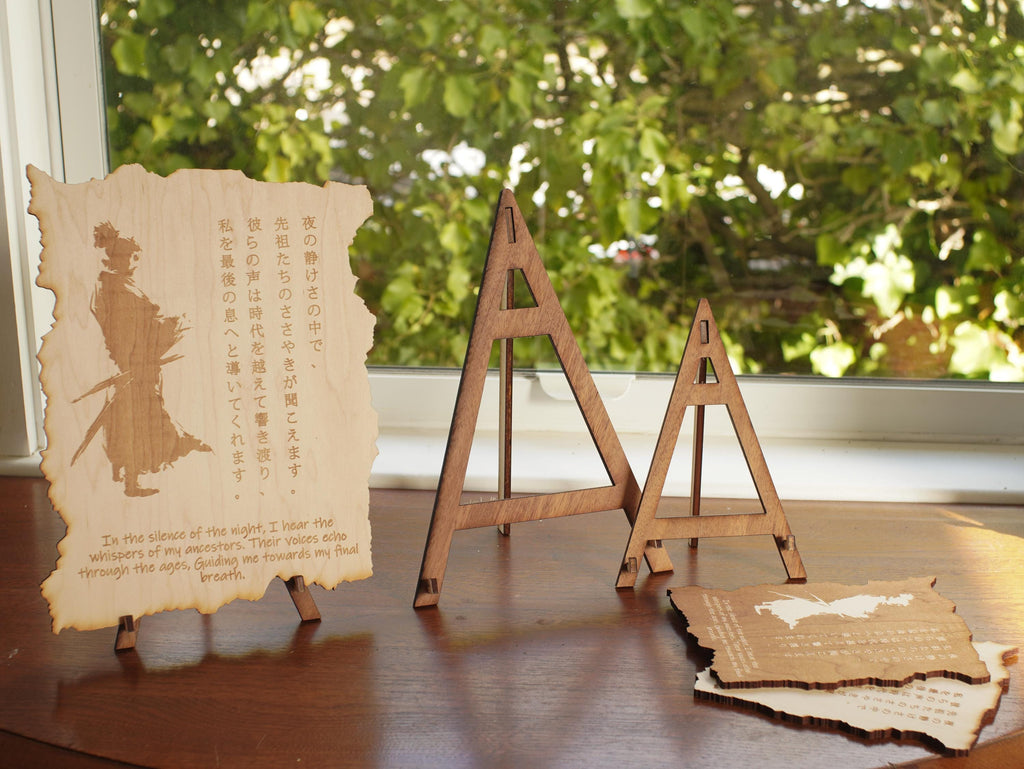 Samurai Poem Art with Stand