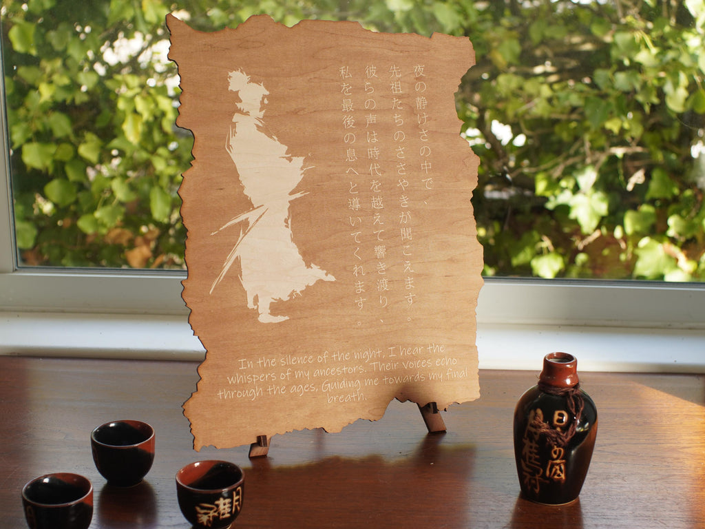 Samurai Poem Art with Stand
