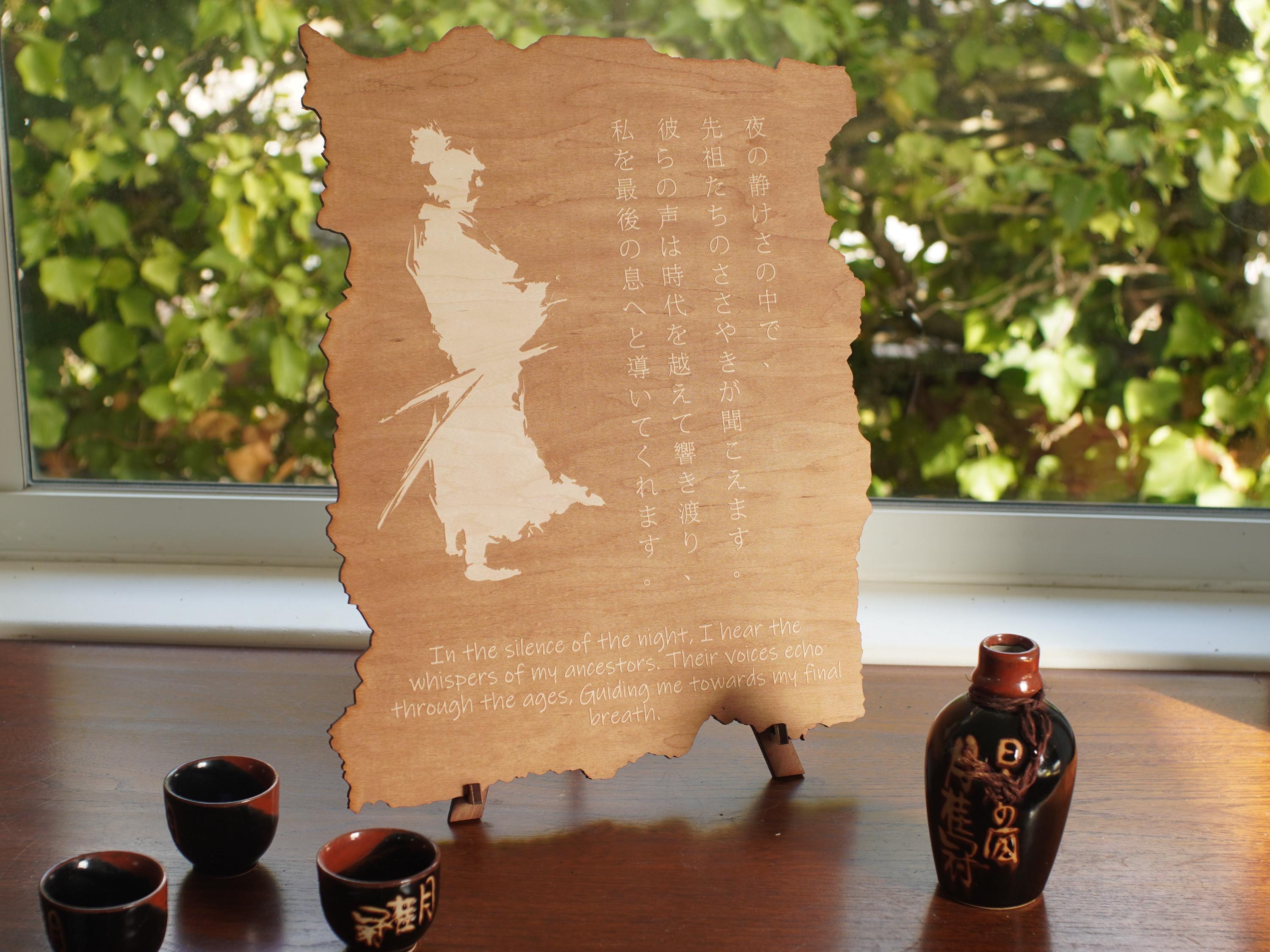 Samurai Poem Art with Stand