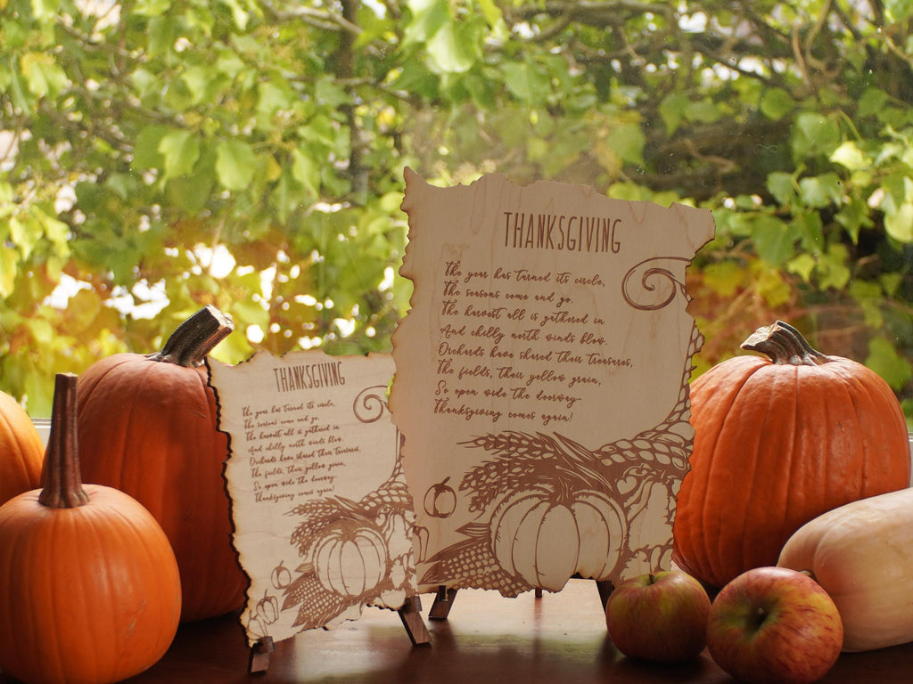 Engraved Thanksgiving Custom Blessing - or personalized Letter