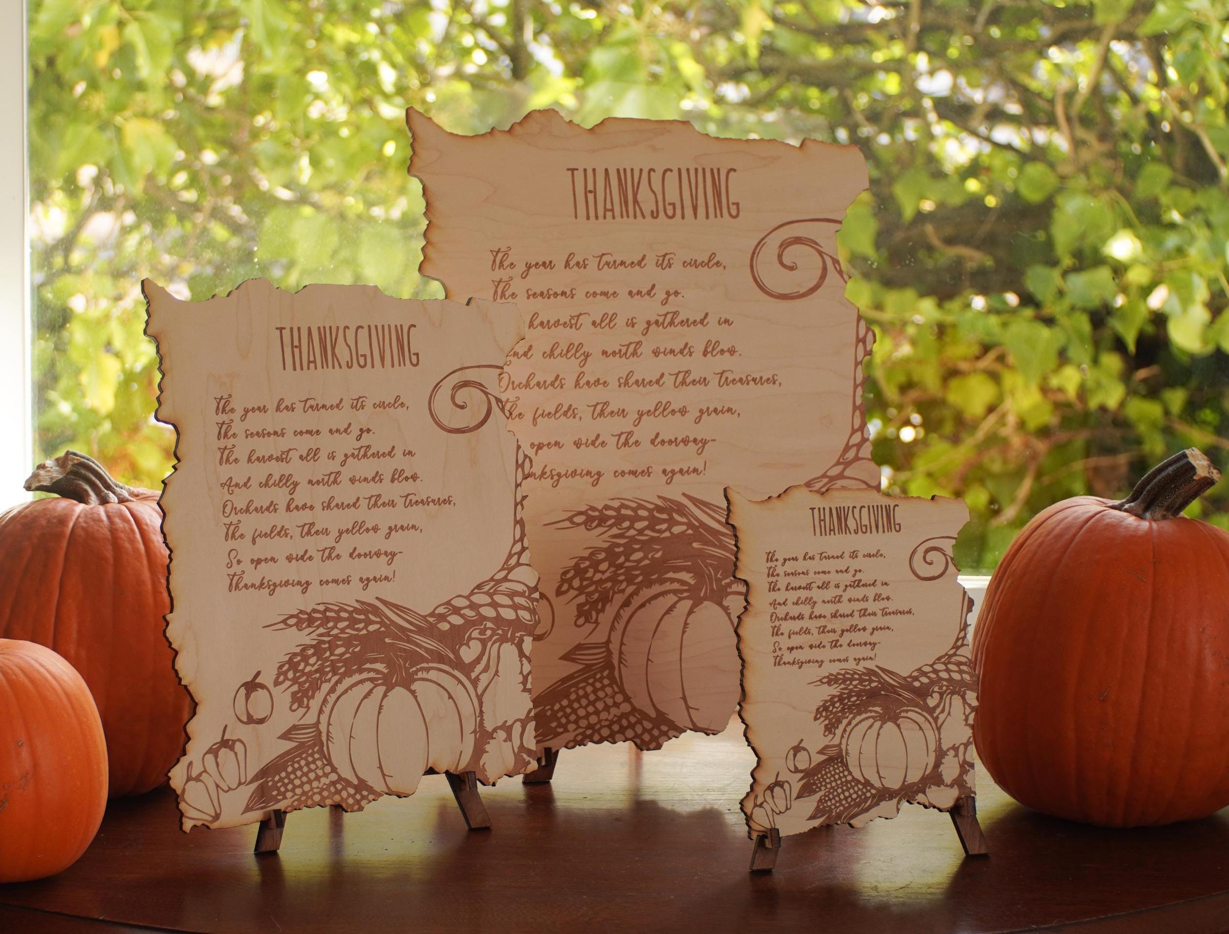 Engraved Thanksgiving Custom Blessing - or personalized Letter