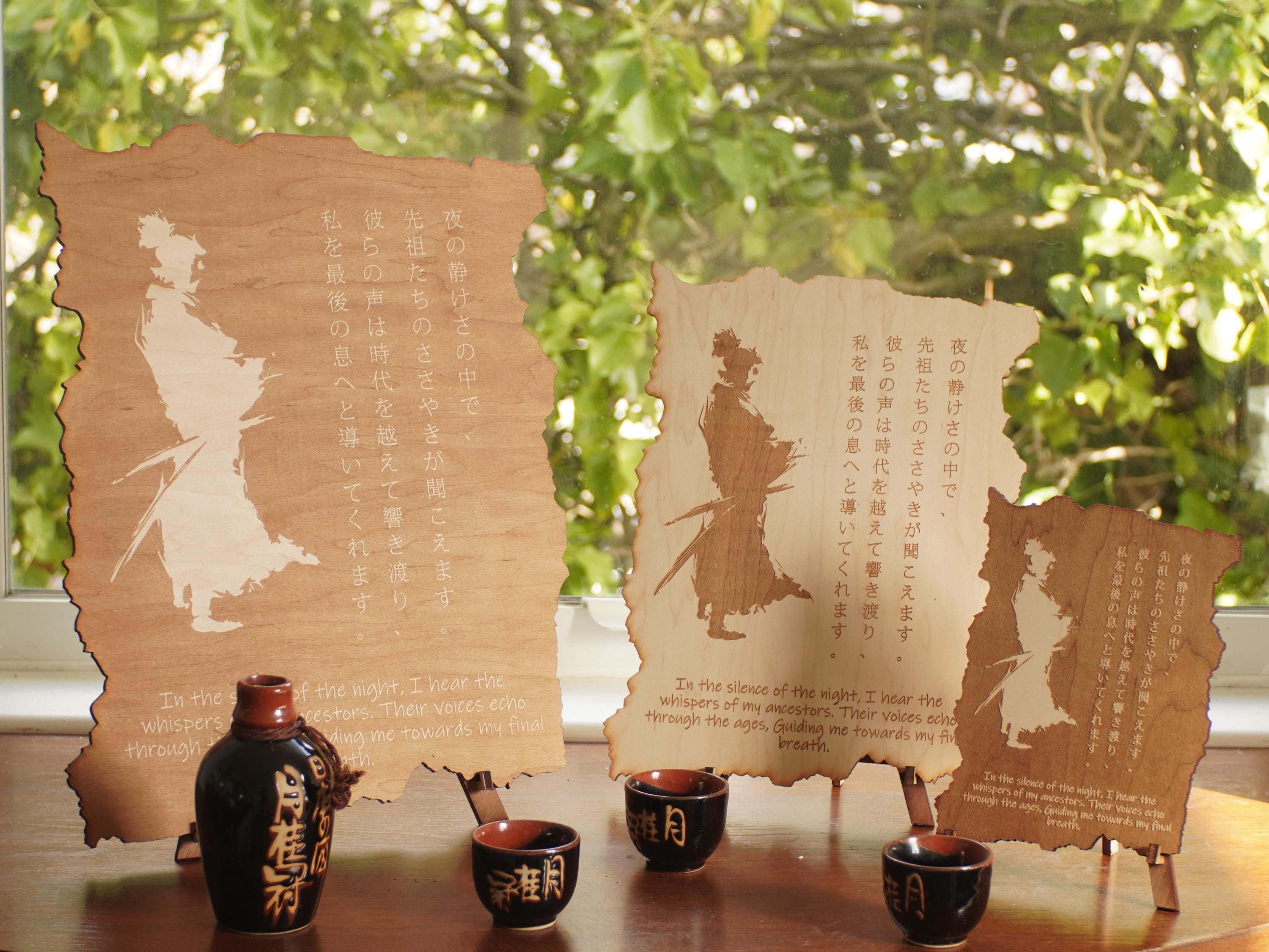 Samurai Poem Art with Stand