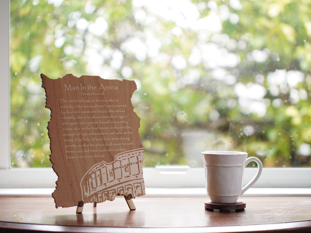 Man in the Arena by Theodore Roosevelt Engraving | Poem with a stand