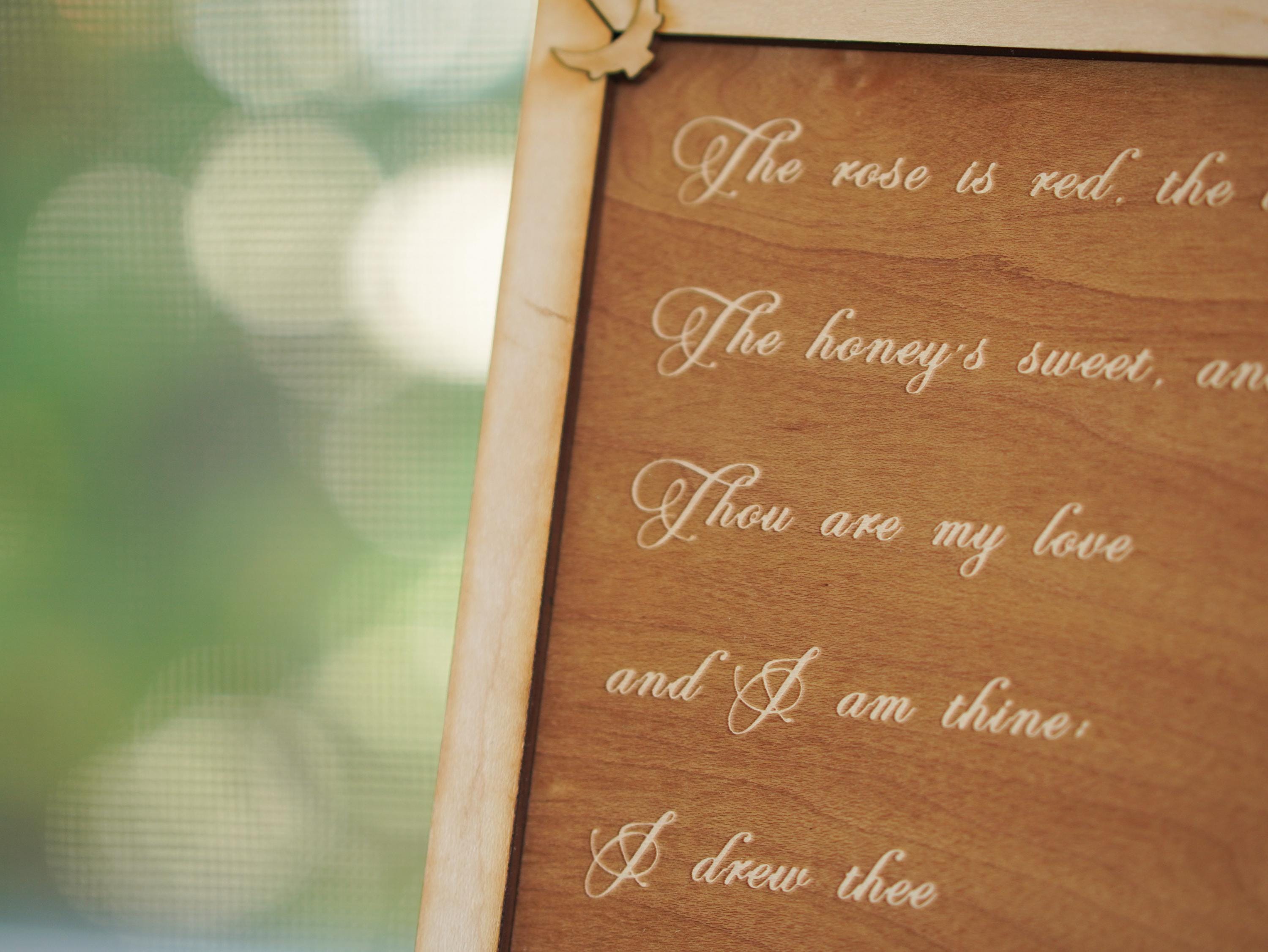 Roses are Red Valentine's engraved poem| Custom plaque with a stand | Personalized engraving