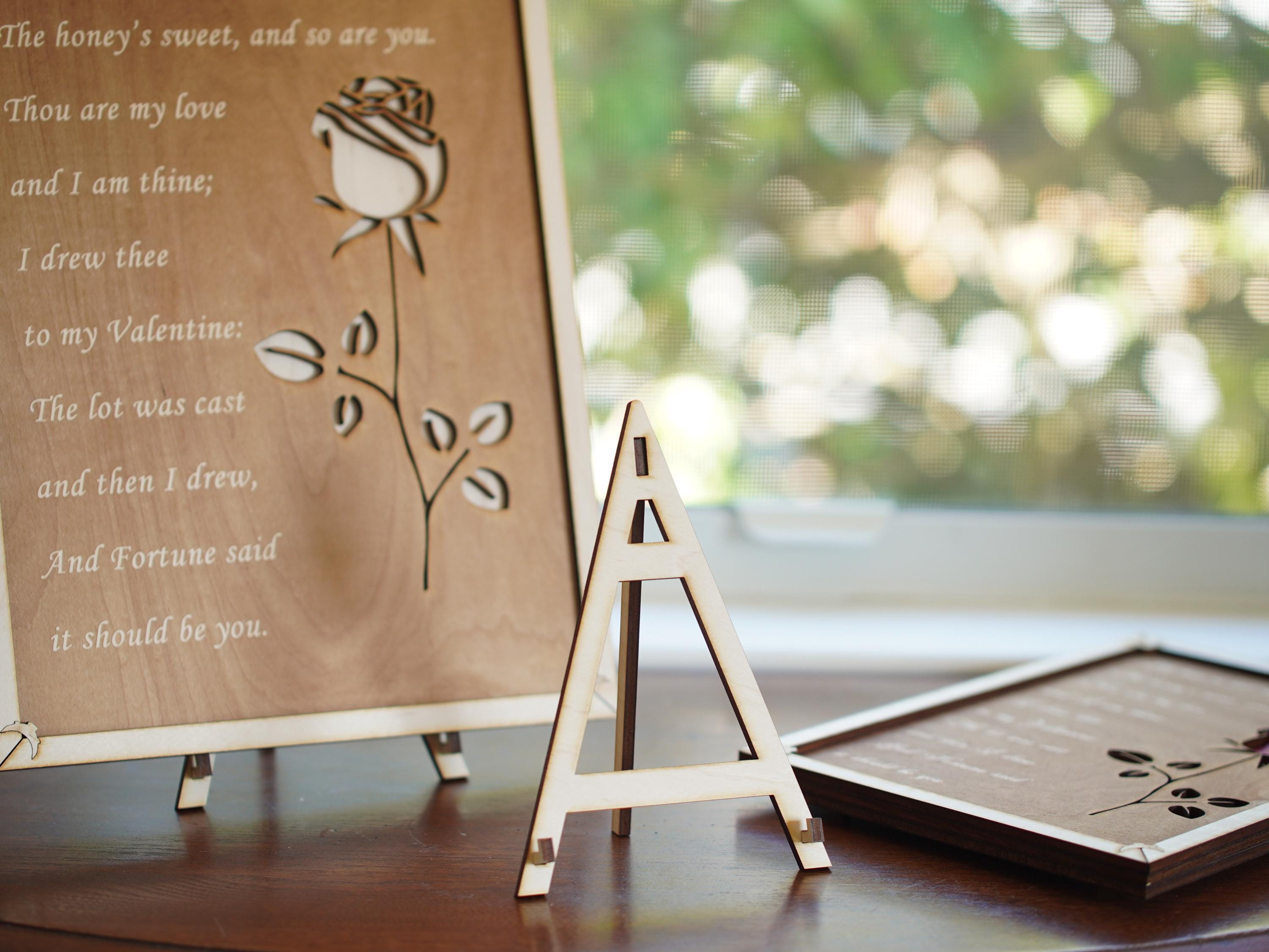 Roses are Red Valentine's engraved poem| Custom plaque with a stand | Personalized engraving