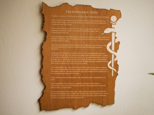 Engraved Hippocratic Oath Maple Plaque – Doctor Graduation Gift, Personalized