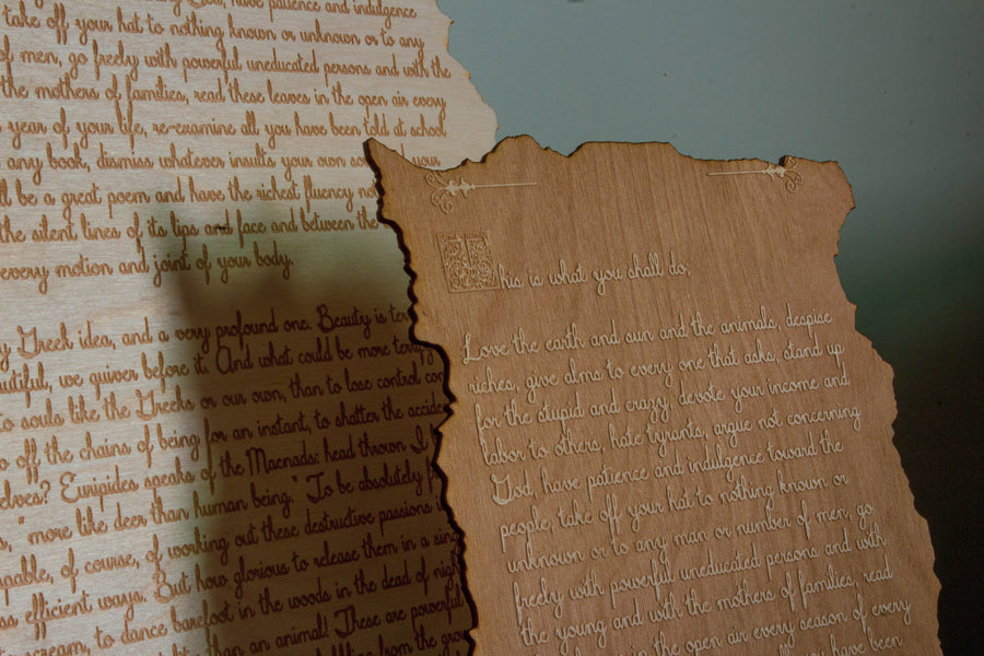 Wood engraved personalized letter