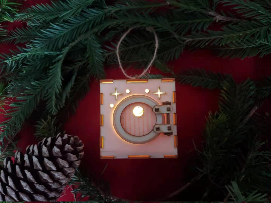 Nature lantern with a functioning door.