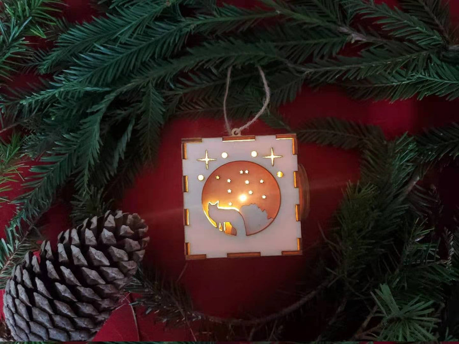 Nature lantern with a functioning door.