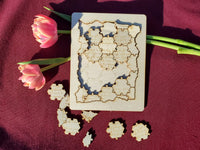 Thumbnail for Wood engraved personalized letter puzzle. Custom love message with a stand.